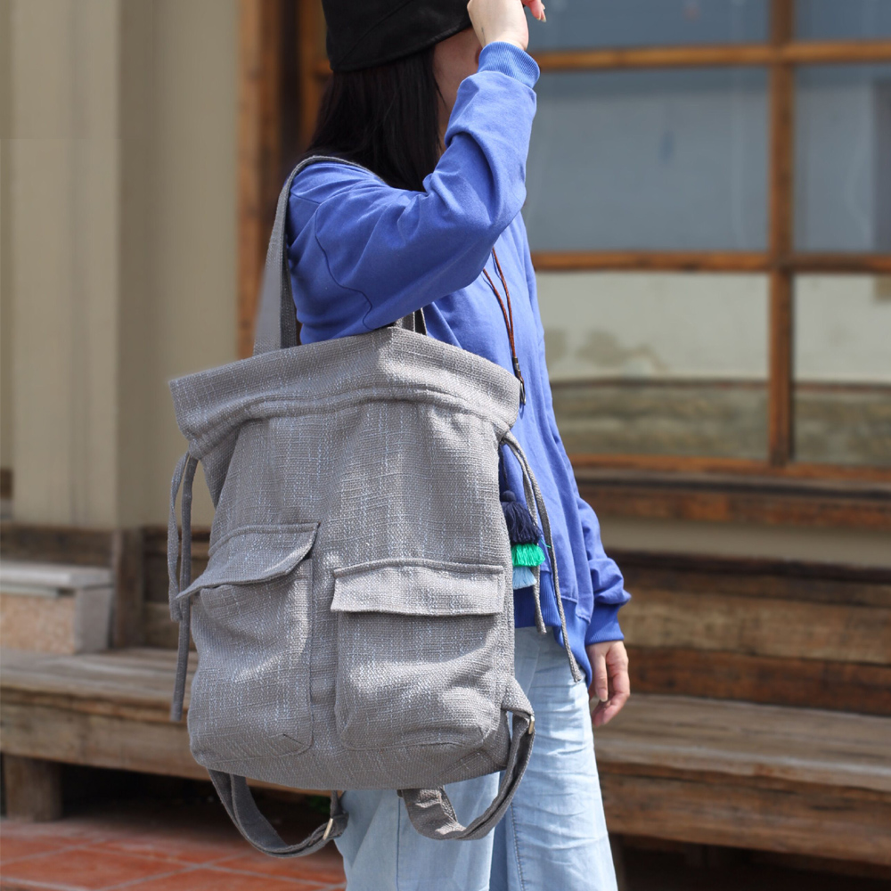 大容量旅游双肩背包原创竖款方形