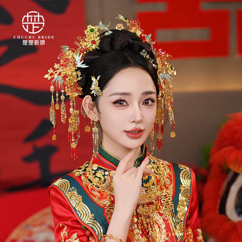 精致步摇发钗中式婚礼古装头饰
