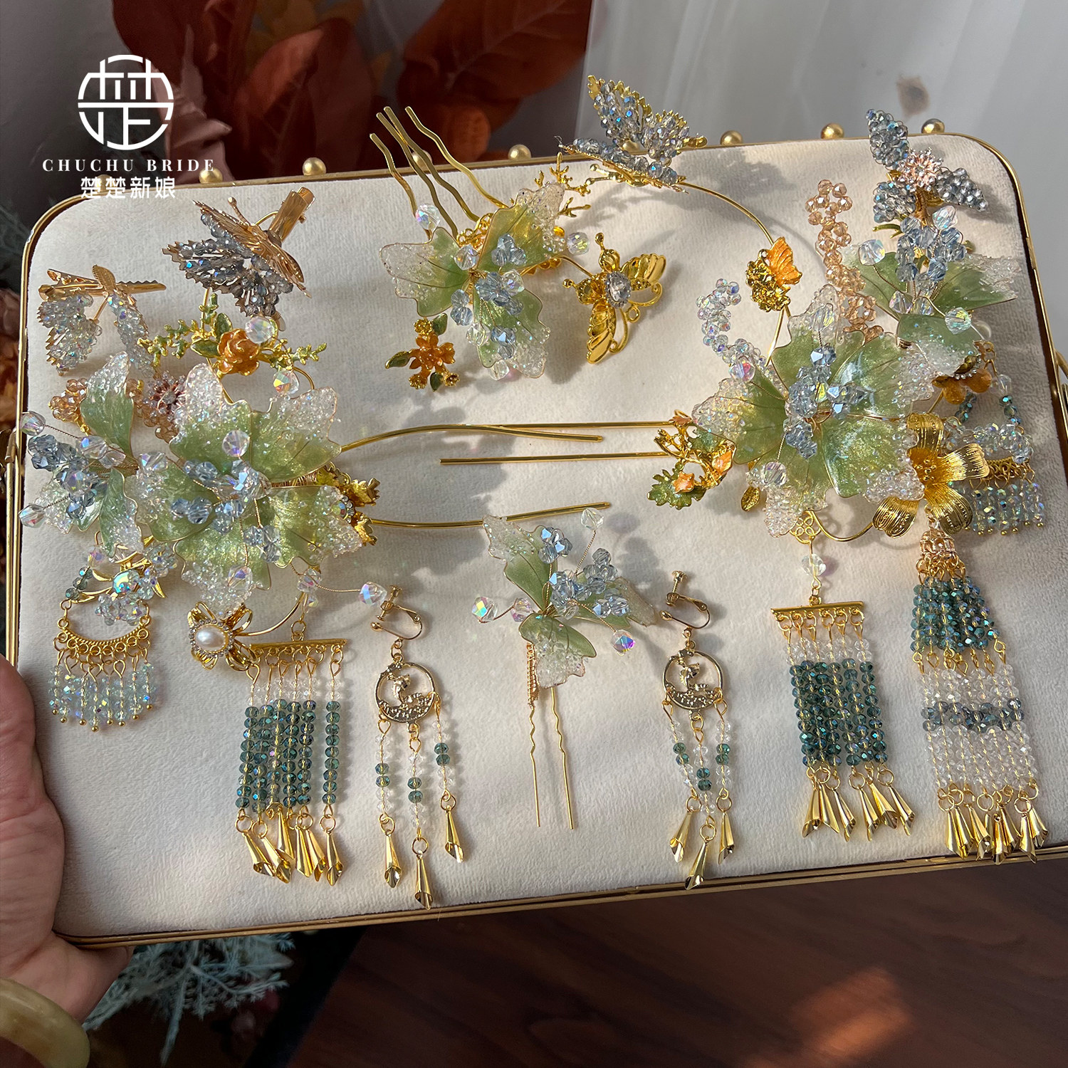 减龄新娘秀禾服头饰婚礼发饰品