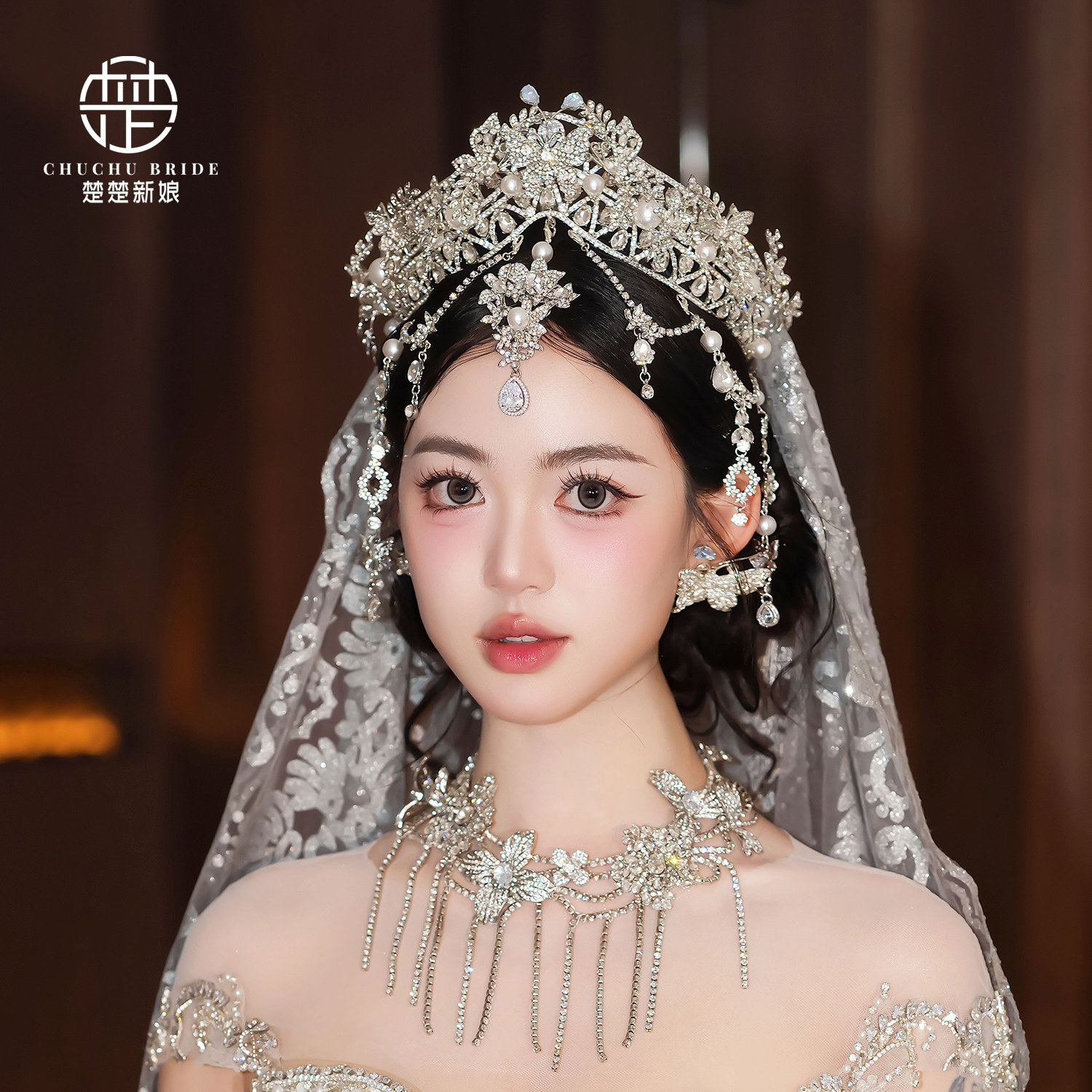 新娘婚纱宴会造型发饰女王冠