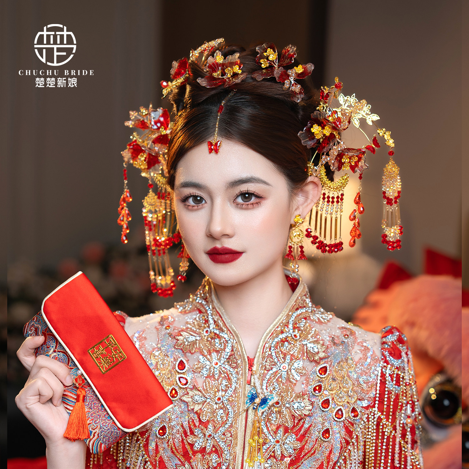 中式新娘秀禾传统头饰