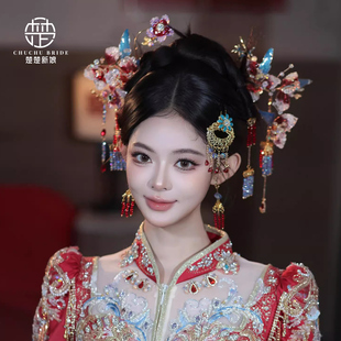 新娘秀禾头饰步摇发簪简约气质新中式秀禾旗袍龙凤褂汉服发饰