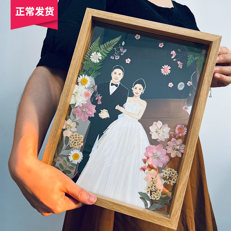 订制实木相框干花永生花DIY材料