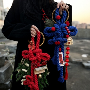 春节礼物2026新年装饰挂件巳马过年门挂新年氛围装饰DIY手工材料