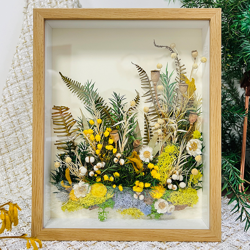 真花玻璃相框创意装饰画