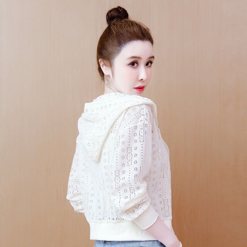 短款防晒衣女外穿夏季新款蕾丝网纱薄款开衫小个子透气防晒服外套