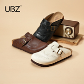 厚底复古英伦布洛克懒人博肯鞋 UBZ 包头勃肯半拖女外穿2026春新款