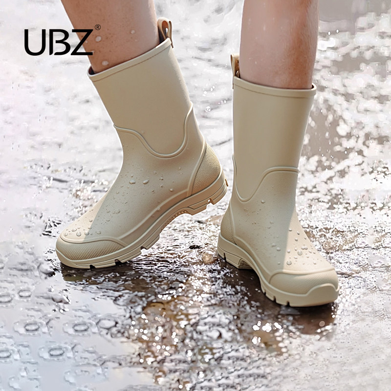 UBZ 防水雨鞋男款2026年新款时尚款外穿男士成人防滑高筒钓鱼套鞋,流行男鞋,雨鞋,淘宝优惠券,粉丝福利购,淘宝优惠卷