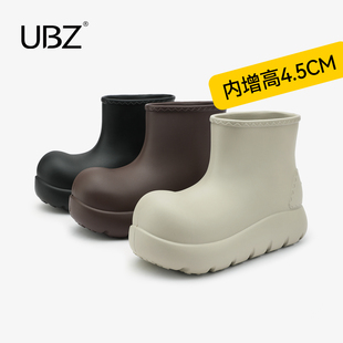 大头小丑鞋 防滑增高潮流时尚 短靴 防水厚底雨靴女2025秋冬新款 UBZ