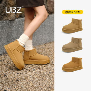 保暖增高东北棉鞋 UBZ 新款 2025年冬季 短靴 防水厚底加绒雪地靴女款