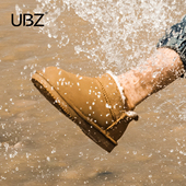 防水雪地靴女2026新款 一脚蹬冬季 加厚低帮短靴面包鞋 UBZ 加绒棉鞋