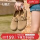 真皮博肯孕妇一脚蹬豆豆女鞋 女全包2026春新款 防水软底勃肯鞋 UBZ