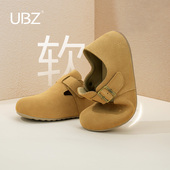 防水勃肯鞋 女2026冬季 新款 UBZ 厚底复古全包孕妇加绒毛绒博肯单鞋