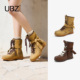春拳击靴户外工装 UBZ 复古高帮德训赛车靴女2026新款 绑带马丁长靴