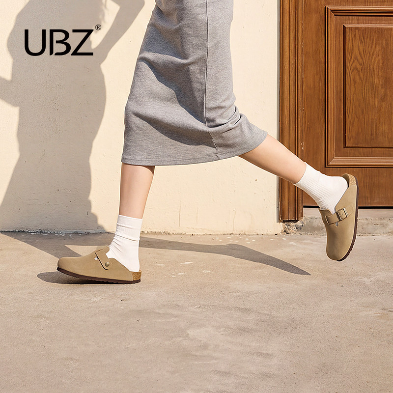 UBZ 防水勃肯鞋足弓支撑勃肯拖鞋女2026秋季配裙子包头百搭半拖鞋