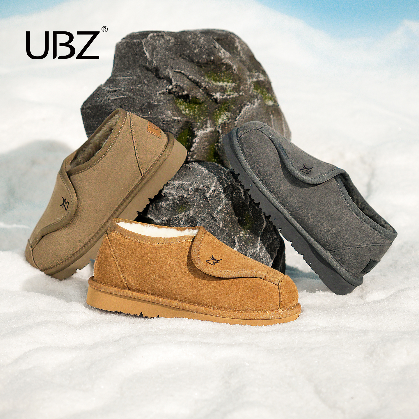 UBZ防水加绒雪地靴复古棉鞋