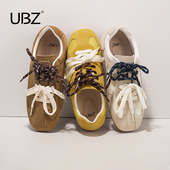 复古平底小白运动阿甘板鞋 UBZ 女2026年新款 春季 赛车鞋 黄色德训鞋
