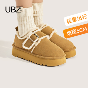 保暖毛毛棉鞋 UBZ 轻便时尚 新款 防水勃肯雪地靴女低帮加绒2025冬季
