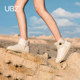UBZ 一脚蹬防滑短筒棉鞋 防水皮面雪地靴女加绒加厚2026年新款 冬季