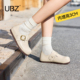 防水内增高皮面勃肯鞋 时尚 女2026春季 UBZ 新款 复古休闲博肯鞋 单鞋