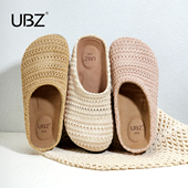 透气镂空渔夫鞋 UBZ 新款 鞋 包头编织穆勒勃肯拖鞋 女外穿2026年春季