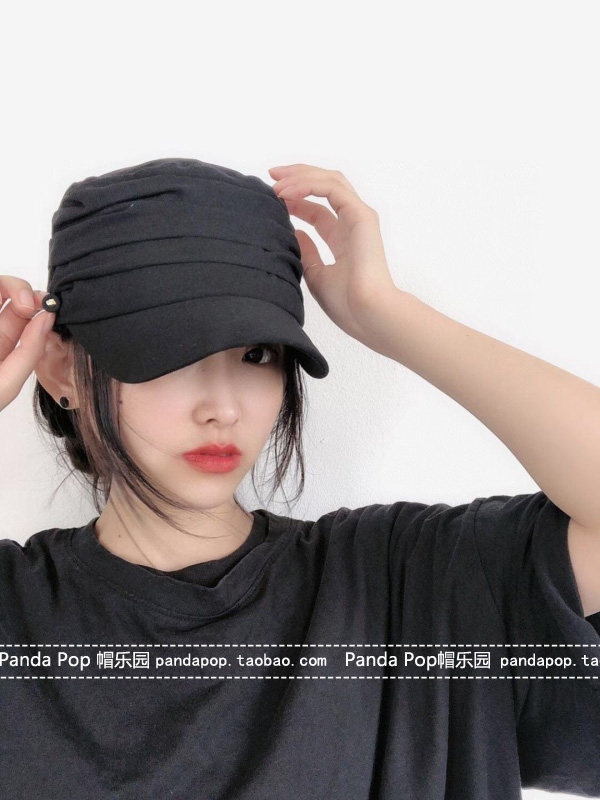 韩国代购平顶帽子男女春夏秋短檐