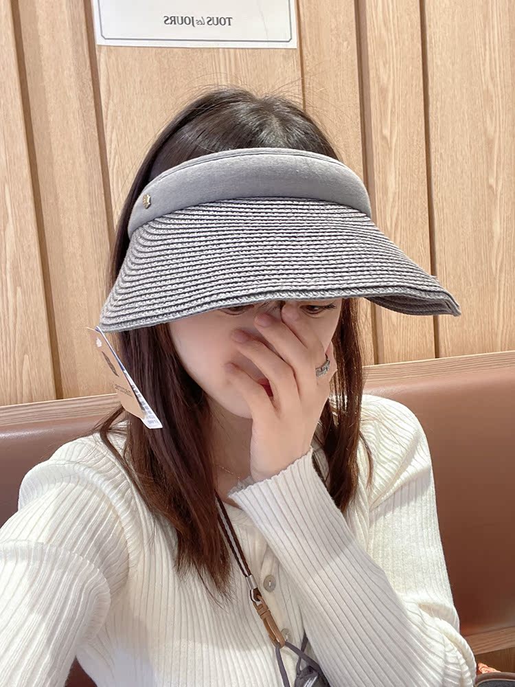 韩国代购大沿草编遮阳帽男女夏潮