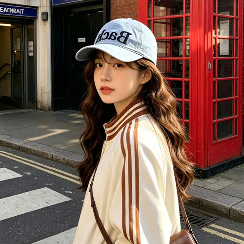 韩代复古做旧BACK刺绣棒球帽女夏