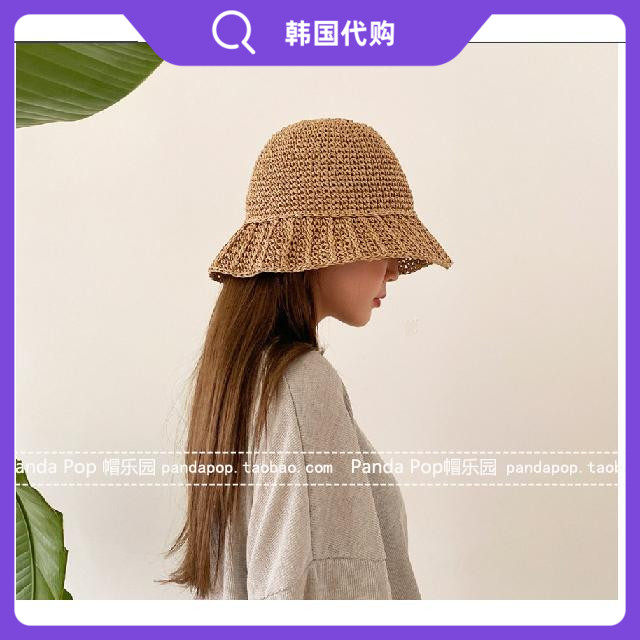 草帽遮阳帽韩国代太阳帽明星男女大沿渔夫CHIC INS风百搭春夏新款
