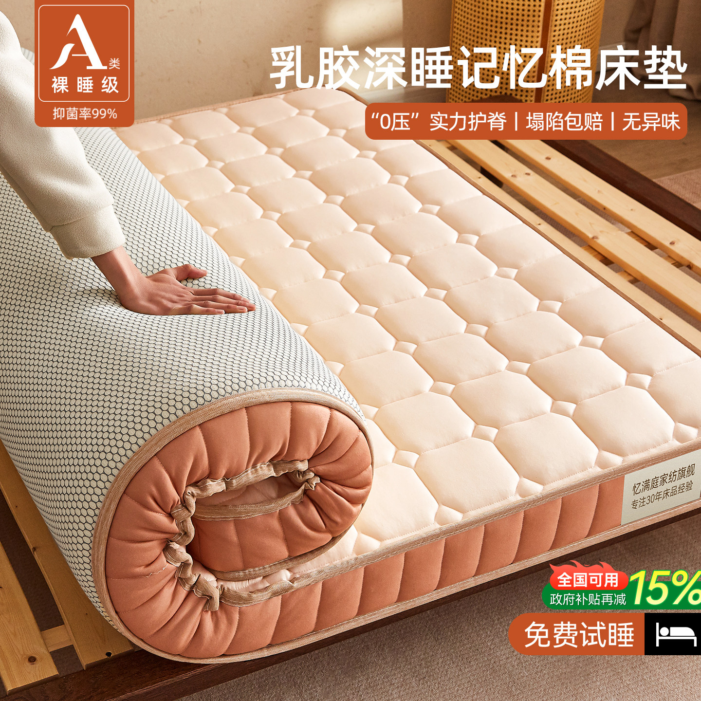 乳胶记忆棉床垫软垫家用卧室榻榻米租房专用180x200海绵垫床褥垫A,床上用品,床垫/床褥/床护垫/榻榻米床垫,淘宝优惠券,粉丝福利购,淘宝优惠卷