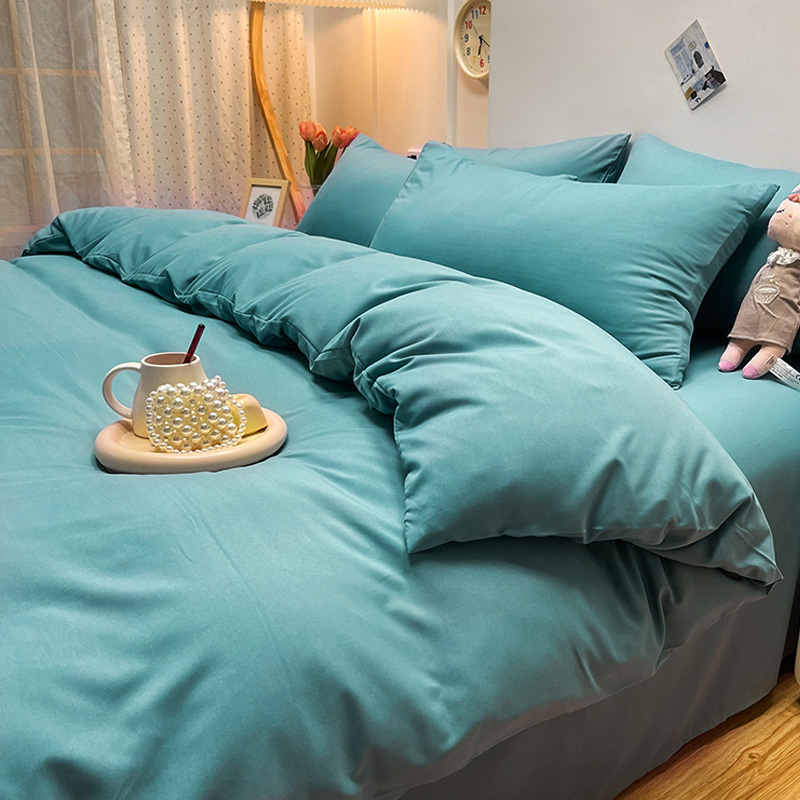 水洗棉被套单人单件学生宿舍床上用品纯色北欧风被罩家用双人1.8m