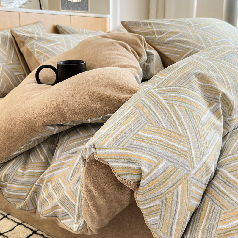 冬季A全棉磨毛B牛奶珊瑚绒四件套