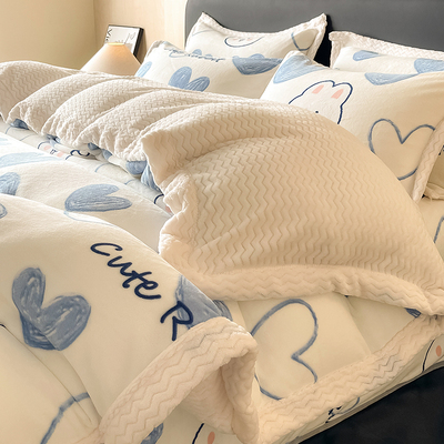 冬季加厚牛奶绒被套单件2025新款