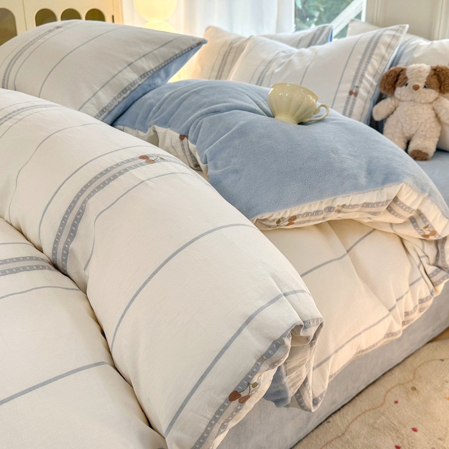 新款A版全棉提花B版牛奶绒四件套