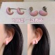 自制配色 Meet again 奶蓝奶白奶粉滴釉豆豆前后两戴耳钉小众设计