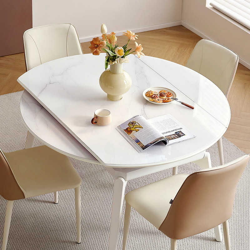 政府补贴全友家居奶油风钢化玻璃餐桌伸缩可变圆吃饭餐桌,住宅家具,玻璃餐桌,淘宝优惠券,粉丝福利购,淘宝优惠卷