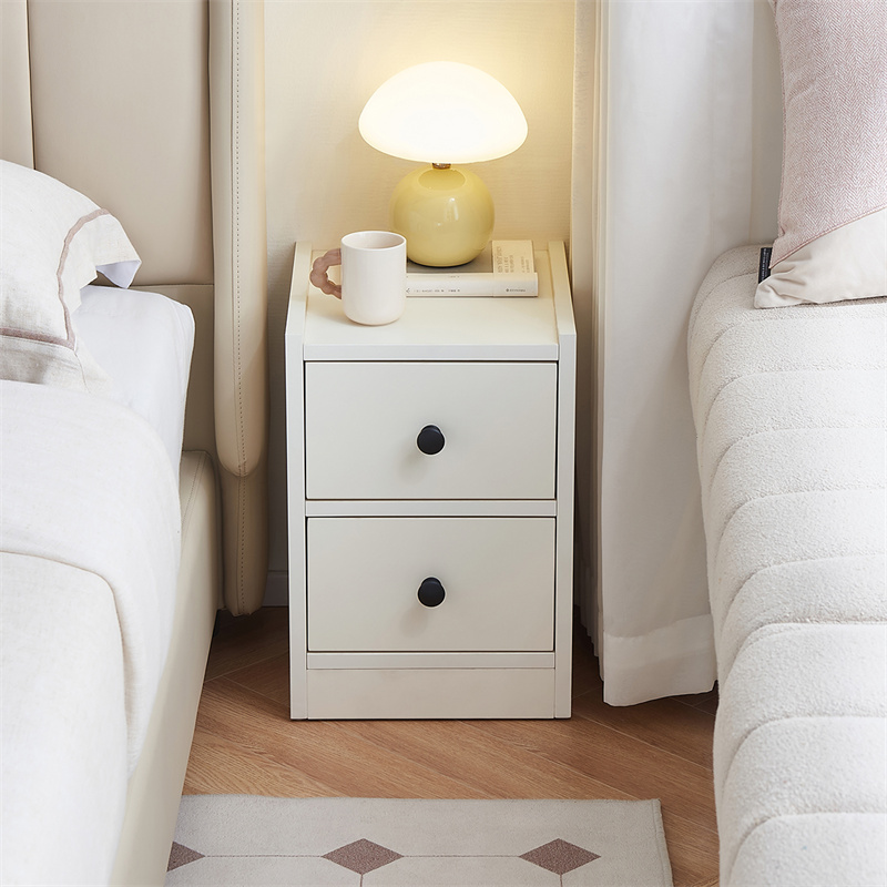 政府补贴全友家居现代简约奶油风床头柜卧室床边窄柜卧室收纳柜子