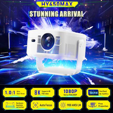 HY450Max Android Projector 1080P Smart Home Cinema无线投影仪
