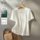 亦白 2026年春夏新款 女装 YBAI 气质简约百搭纯色上衣圆领短袖 T恤