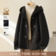 IHIMI海谧100绵羊毛手工双面呢外套女2024冬季 新款 宽松连帽大衣