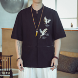 风刺绣短袖薄款T恤男大码短袖YM73/P55，男装T恤，钱塘322（原A036）