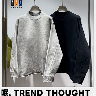 呡. TREND THOUGHT丨 YZZM 420克重圆领磨破长袖卫衣