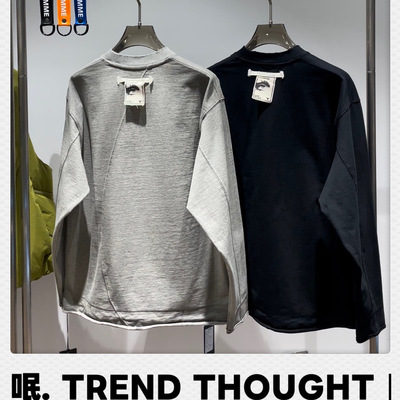 呡. TREND THOUGHT丨 YZZM 420克重圆领磨破长袖卫衣