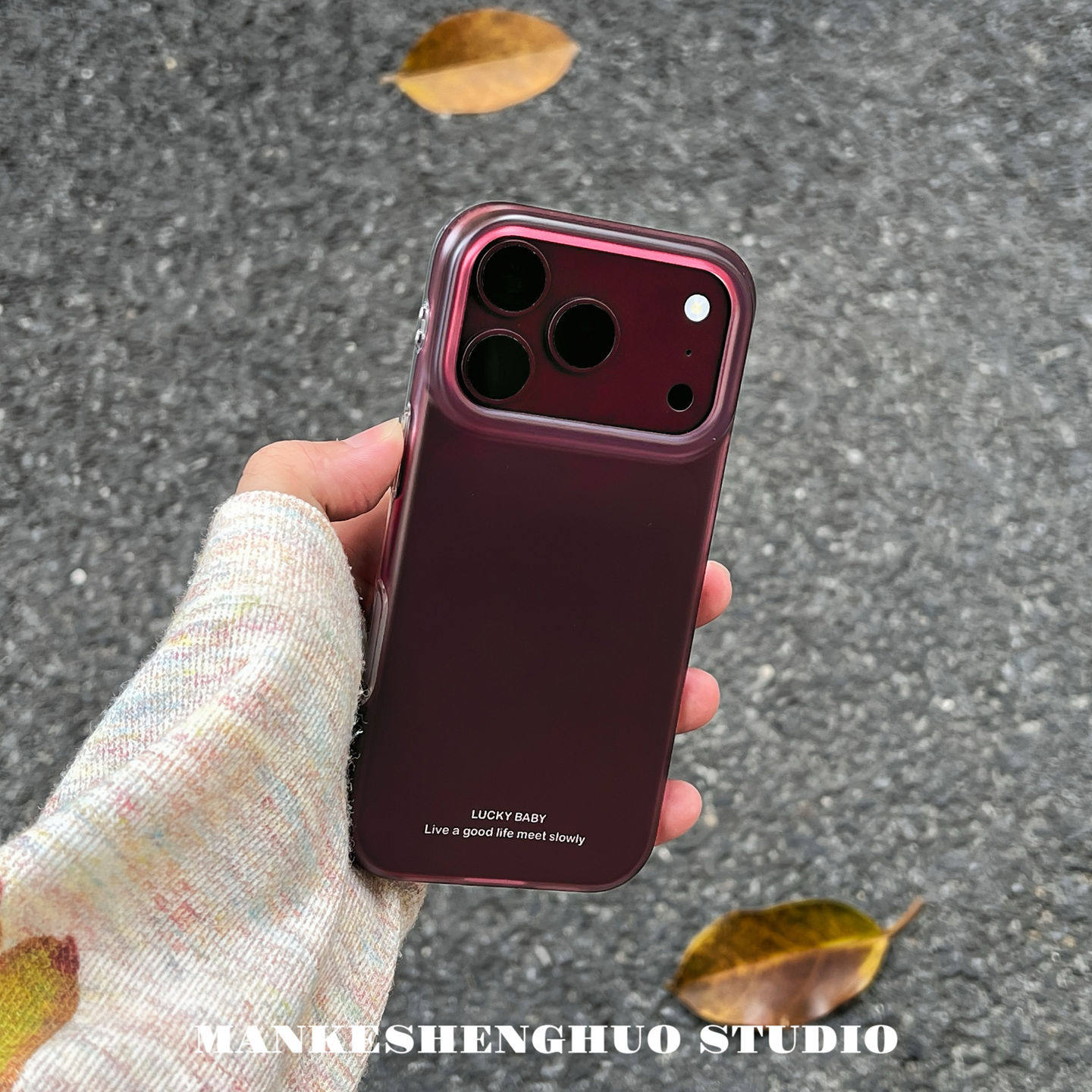 ins简约纯色渐变勃艮第酒红苹果18pro手机壳适用iPhone18proamx小众高级感17个性男16超火新款女15全包硅胶软