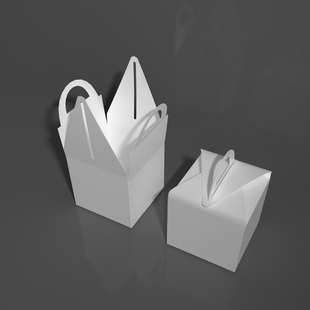 纸盒模型三维模型方盒模型折叠纸盒模型折叠盒子模型375