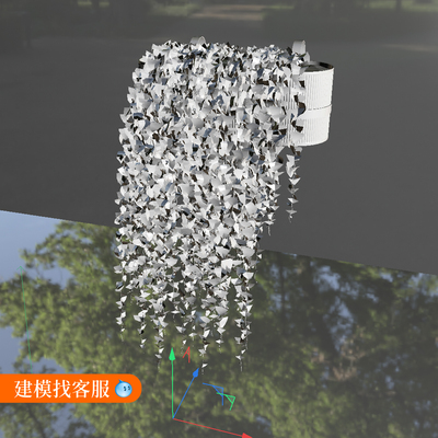 植物模型建模绿植绿墙壁散叶子模型三维模型3D模型绿植模型958