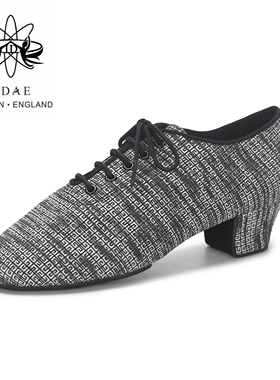 LDAE小香风拉丁舞教师鞋毛底两点底3.5cm跟春夏软底练功鞋舞蹈鞋