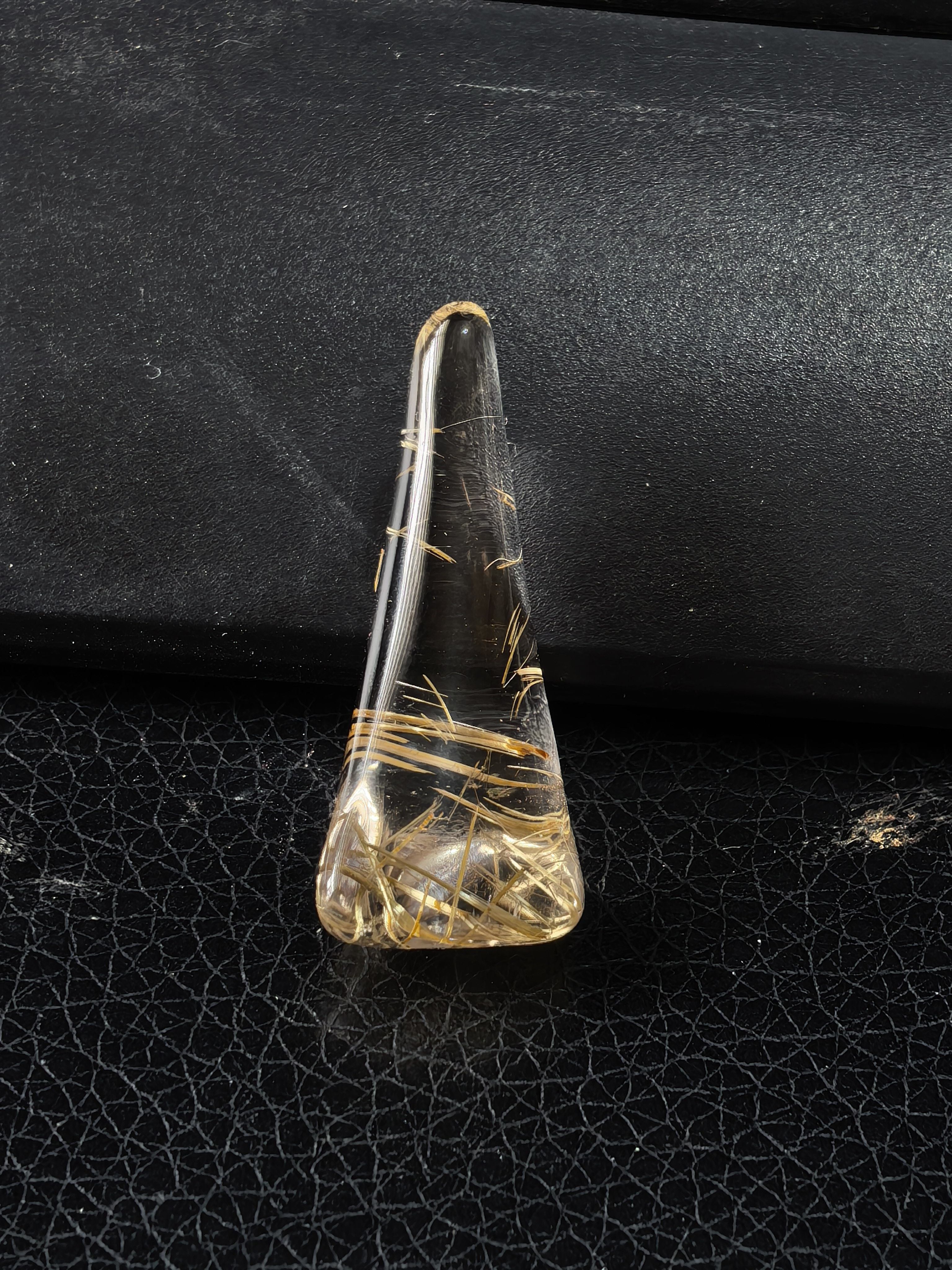 天然水晶发金钛晶吊坠裸石未镶嵌形状挂坠饰品招财晶体透未打孔