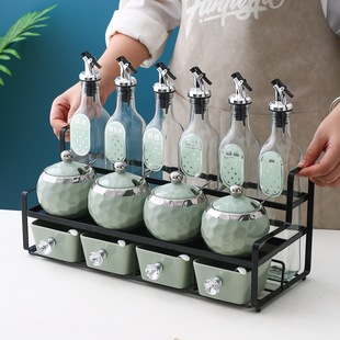 家用调料油盐酱醋调料瓶罐组合装 高颜值调味罐套装 厨房陶瓷调料