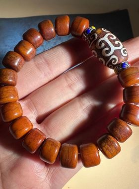 藏式毛牦牛骨手串骨头文玩男款手链牛角手串盘玩男士冷门佛珠菩提